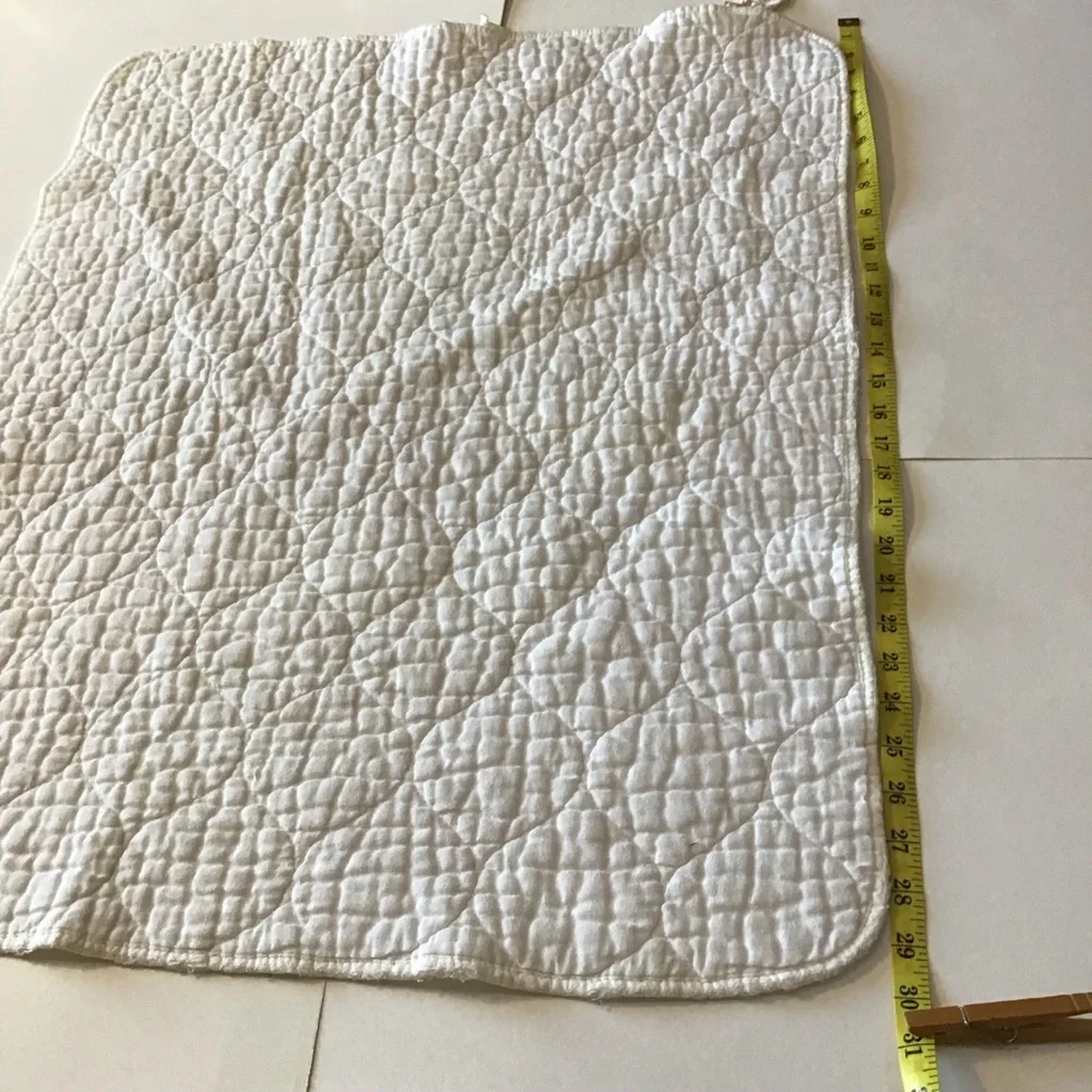 VTG Dundee Crib Mattress Pad White Quilted Rectangle Round Corners Made in USA